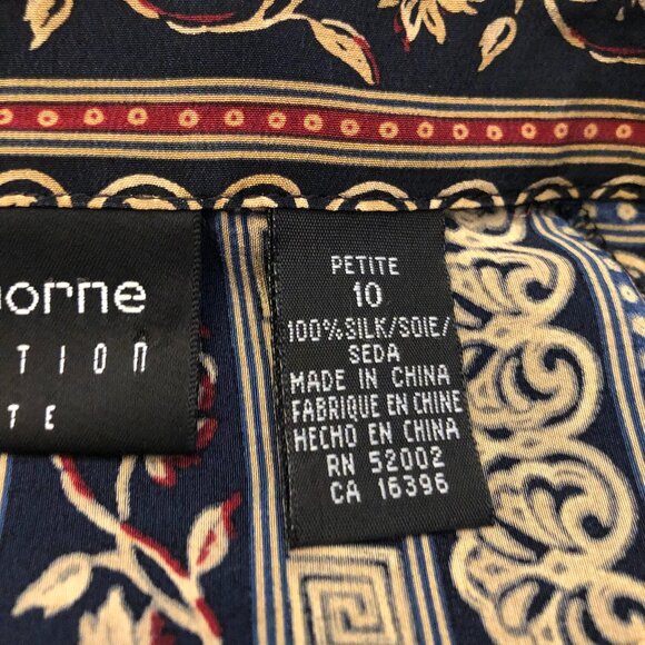 Elegant Liz Claiborne Button Down Silk Shirt: Size 10 - Picture 12 of 15